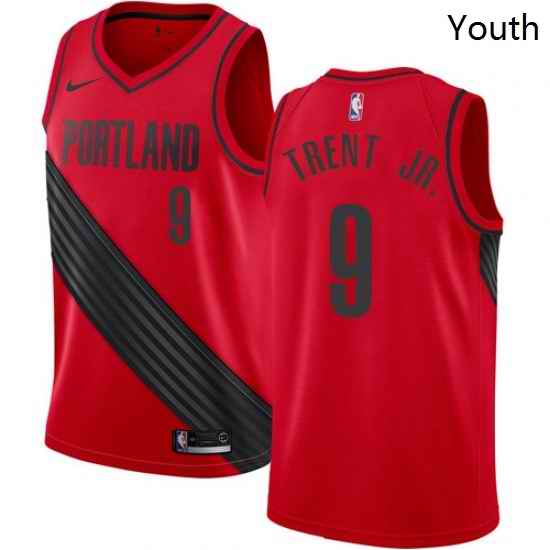 Youth Nike Portland Trail Blazers 9 Gary Trent Jr Swingman Red NBA Jersey Statement Edition